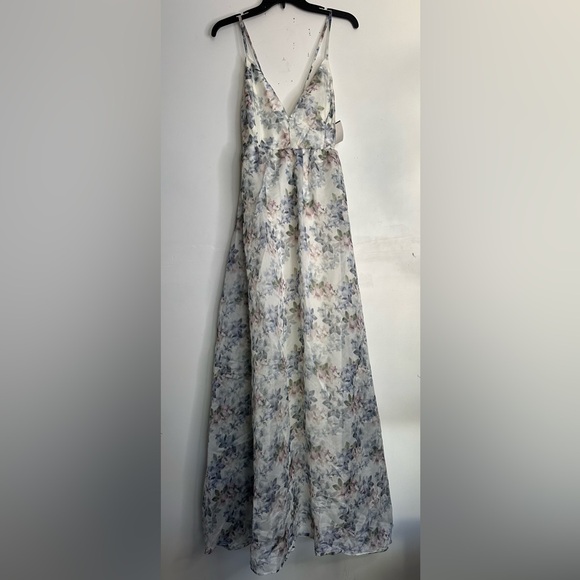 Lulus Effortless Evening Ivory Floral Print Sleeveless Maxi Dress Sz L - Picture 5 of 11
